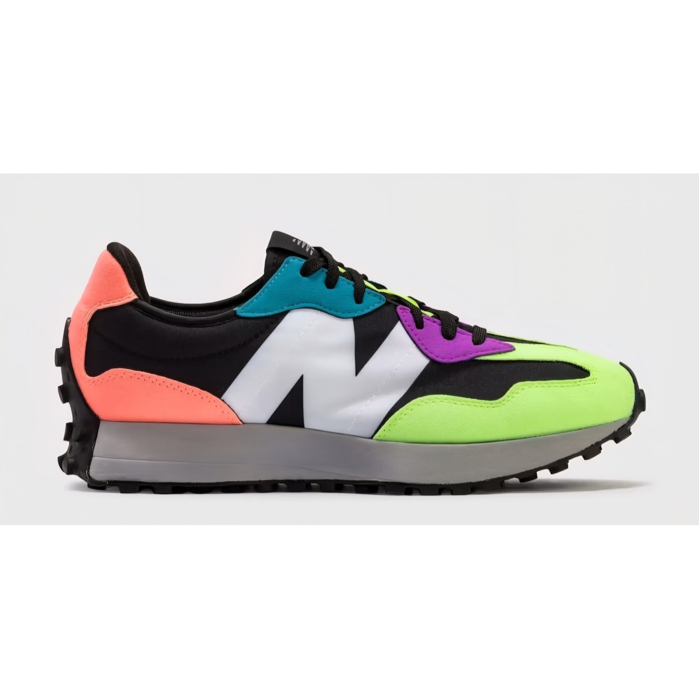 New Balance 327 Black Multi-Color Pink Miami Bright.Y2K STREETWEAR retro waffle